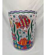 Acrylic Tropical Fish Colorful Ocean Bathroom Wastebasket Garbage Trash ... - $23.28