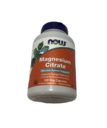 NOW Foods Magnesium Citrate 400 mg 120 Veg Capsules Vegan Vegetarian EXP... - $12.99