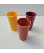 Set of 3 Vintage Tupperware 9oz Tumbler Cups 116 Orange Red Yellow - £7.82 GBP
