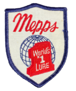 Mepps Fishing Patch  Lure Advertising 3” X 3 1/2”  Worlds #1 Lure Vintage - $4.95