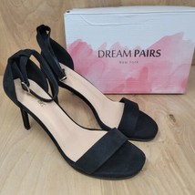 Dream Pairs Stecy-3 Womens Shoes Black Suede Heels Open Toe Stiletto Size 8 M - £23.48 GBP