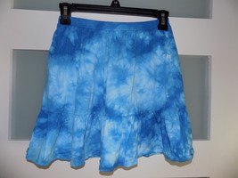 Lands&#39; End Tiered Blue Tie-Dye Print W/Pockets Skort Size L (10/12) Girl... - $22.00
