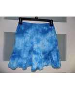 Lands&#39; End Tiered Blue Tie-Dye Print W/Pockets Skort Size L (10/12) Girl... - $20.24