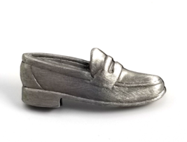 VTG JJ Jonette Jewelry Penny Loafer Shoe Pewter Silver Tone Lapel Pin Tie Tack - £7.11 GBP