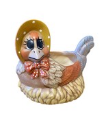 Vintage Ceramic Kitchen Sponge Holder Chicken Bonnet Bow Nest Kitschy w ... - $278.12 MXN