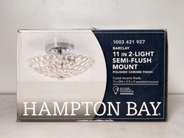 Hampton Bay Barclay 11 in. 2-Light Semi-Flush Crystal Mount in Polished ... - $35.53