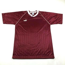 Vintage PUMA Mens M Red White Jersey Shirt Soccer Football Striped NWOT V Neck - £22.23 GBP