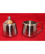 Oneida Astrid 18/8 Stainless Steel Creamer and Sugar Bowl Pot Lid Made i... - £30.21 GBP