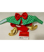 Cat Costume 2 Pc Reindeer Set Antlers Bow Tie Red Green Gold  - £3.91 GBP