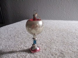 Vintage Table Lamp Mushroom Christmas Tree Blown Glass Ornament 2.75&#39;&#39; G... - £17.08 GBP
