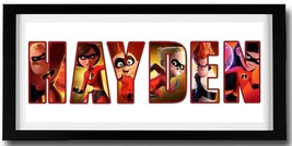 THE INCREDIBLES 2 Personalised Name Print Art - High Quality Frame Included - £29.05 GBP