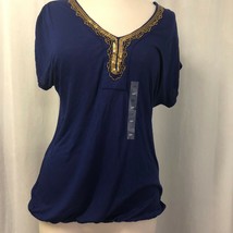 IZOD Women&#39;s Top Blue W/ Sequins Size Small NWT - $11.88