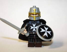 Building Block Knight Teutonic Order Black soldier Castle army crusades Minifigu - £4.78 GBP