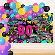 105Pcs Back To The 80S Party Decorations Hip Hop 80S Party Balloons Garl... - £13.10 GBP