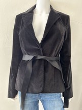 Gap Women’s Long Velvet Blazer Jacket Lined Sateen Belted Size 10 - £24.24 GBP