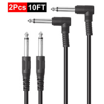 2 Pack 10Ft Right Angle Mono Jack Plug 6.35Mm 1/4 Inch Guitar/Amp Cable ... - $18.99