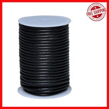 4mm Black Round Leather String Cord - 11 Yards of  Crafting Material - $30.68