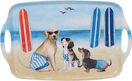 Dog Rectangular Serving Tray w/ Handles Hot Dogs Heavy Weight Melamine 19 x 12&quot; - £33.23 GBP
