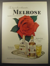 1950 Melrose Gin and Rare Whiskey Ad - The perfect rose to remember - £14.78 GBP