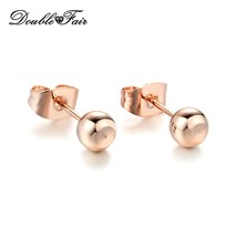 Double Fair Simple Little Metal Ball Stud Earrings For Women Men Daily Classic R - £7.53 GBP
