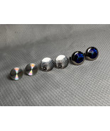 Set Of Three Silver-tone Bullet Back Round Men&#39;s Suit Jewelry Cuff-links - £23.91 GBP