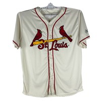 St. Louis Cardinals XL Baseball Jersey Cream Polyester Scott Credit Union Patch - £14.00 GBP