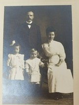 Man Mustache Woman Dress Young Kids St. Louis Mat Antique Photo Family Portrait  - £9.05 GBP