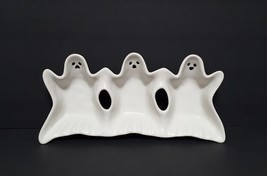 NEW Pottery Barn Ghost Shaped Triple Condiment Server 12 OZ 13&quot; w x 6.25... - £78.17 GBP