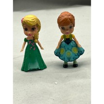 Lot of 2 Disney Frozen My First Princess Elsa &amp; Anna 3&quot; Mini Doll Flower Dress - £9.02 GBP