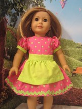 homemade 18&quot; american girl/madame alexander 2 piece dress/apron doll clo... - $17.82