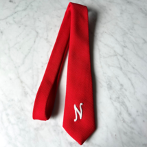 Vintage Nebraska Cornhusker Neck Tie Red White Embroidered N by Story Cr... - $75.95