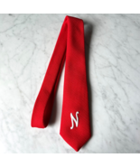 Vintage Nebraska Cornhusker Neck Tie Red White Embroidered N by Story Cr... - $103.87 CAD