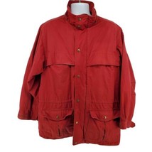 Eddie Bauer Mens Red Wool Flannel Lined Coat Jacket Size M - No Hood  - £34.23 GBP