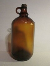 Vintage CLOROX Embossed Brown Tint Glass Bottle with Finger Loop &amp; Plastic Cap - £7.86 GBP