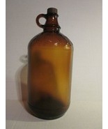 Vintage CLOROX Embossed Brown Tint Glass Bottle with Finger Loop &amp; Plast... - £8.00 GBP