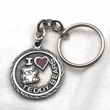 I Love Teddy Bears Key Fob Ring By Spooniques Vintage 1983 Heart - $9.95