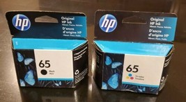  Genuine HP 65 Ink Cartridge Combo HP 2622 3752 3755 3722 Black/Color 12/2022.  - £28.80 GBP