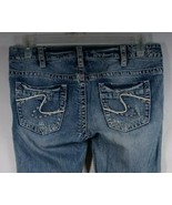 Silver Frances 18&quot; Bootcut Embroidered Ripped Distressed Whiskered Jeans... - $29.69