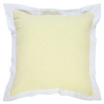 20&quot; X 20&quot; Light Yellow And White 100% Cotton Geometric Zippered Pillow - £43.07 GBP