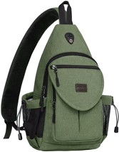 Canvas Crossbody Hiking Daypack Bag With Anti-Theft Pocket From Mosiso. - £30.41 GBP