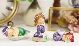 Whimsical Under The Sea Sleeping Mergirls Mermaid Baby Miniature Figurines Set - £16.77 GBP