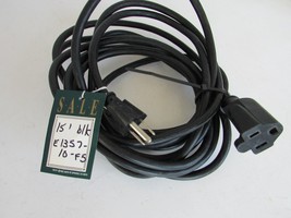 15 Foot Medium Duty 3 Prong Extension Cord 16 Gauge Black E-135710-F5 - $146.69 MXN
