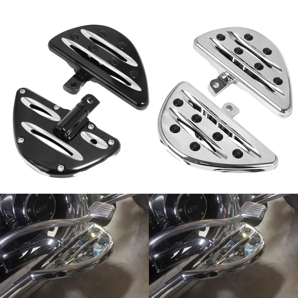 Motorcycle Chrome Passenger Floorboards Rear Foot Pegs Footrest For Harley - £38.05 GBP+