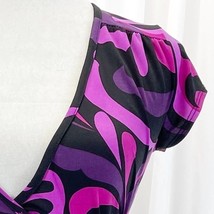 Funhouse Womens XS  Psychedelic Wrap Dress Black Purple Pink Slinky Stretchy  - £19.05 GBP