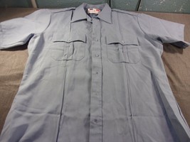 Flying Cross Law Enforcement Military Police Utility Work Shirt Blue Large 95R66 - $23.75