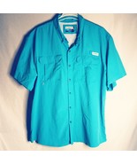 Magellan Outdoors Fish Gear Angler Fit Short Sleeve Cyan Men&#39;s Shirt Siz... - $413.81 MXN