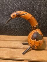 Hand Carved Painted Folk Art Peruvian Dried Gourd Bird Collectible - $13.20