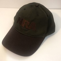 NRA Cap Green and Brown Adjustable Strap 100% Cotton Baseball Cap - $4.90