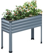 Galvanized Raised Garden Bed Outdoor with Legs 48 18 32in Metal Elevated... - $113.76