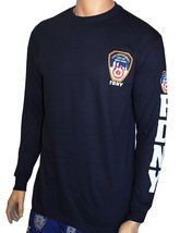 NYC FACTORY FDNY Long Sleeve Officially Licensed Keep Back 200 Feet T-Shirt navy - £20.62 GBP